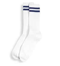 White cotton crew length sock postal uniform sock.