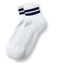 White Cotton Ankle Length Sock - M
