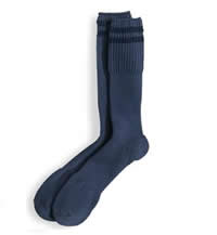 Blue Acrylic Crew Length Sock - M